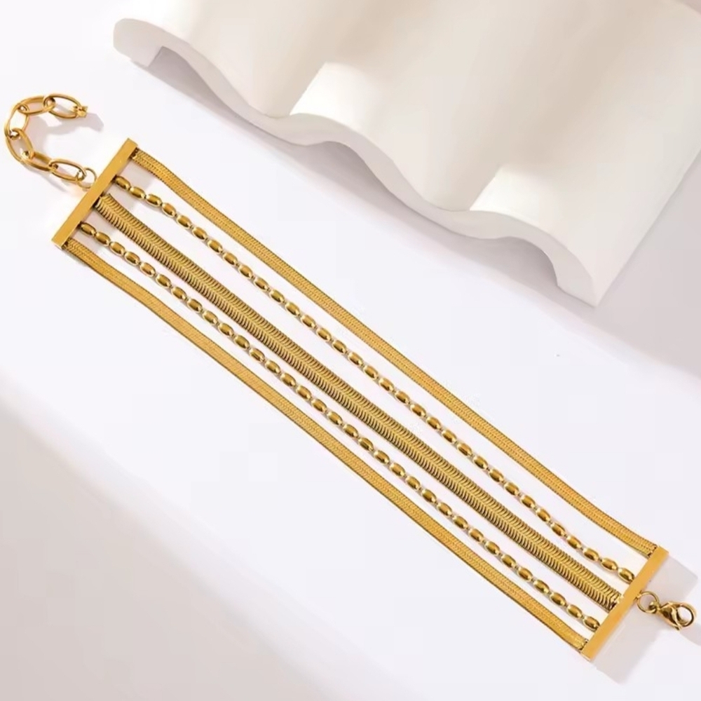 18 KT Gold Over Titanium Bracelet